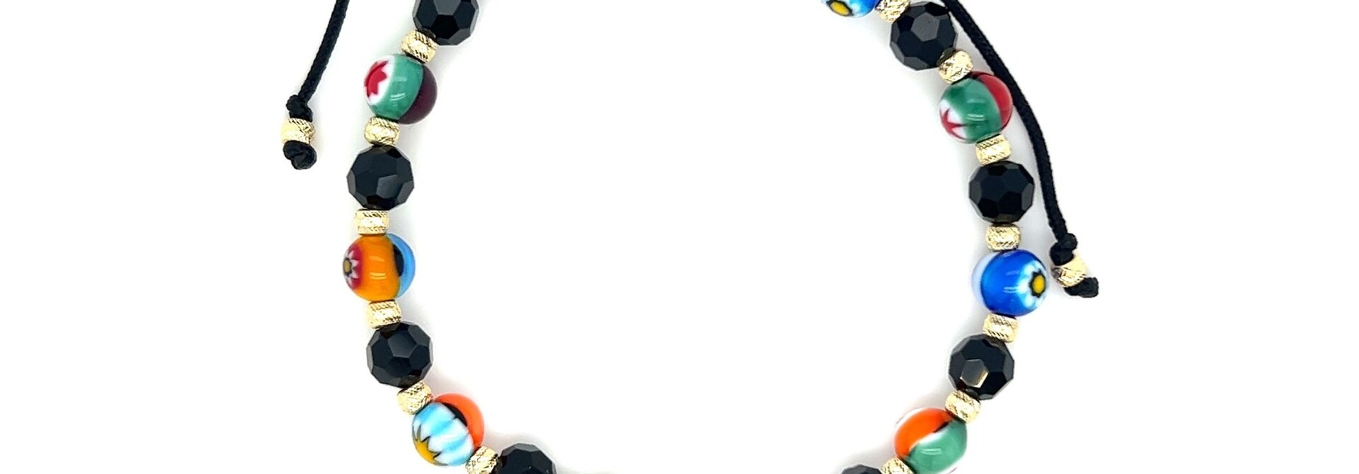 Armband koord met gouden balletjes en kralen
