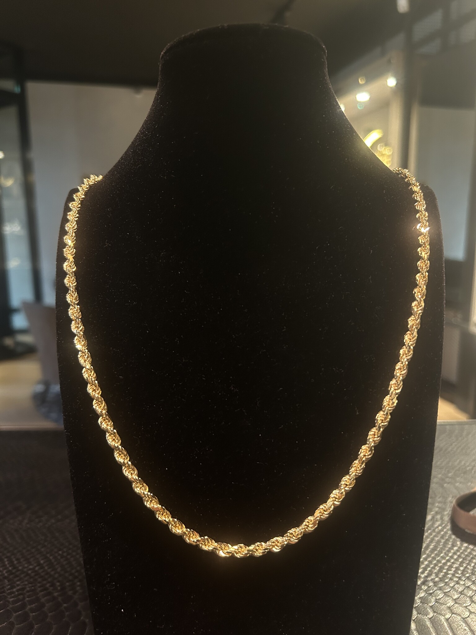 Rope chain Nederlands goud massief 4.5 mm-3