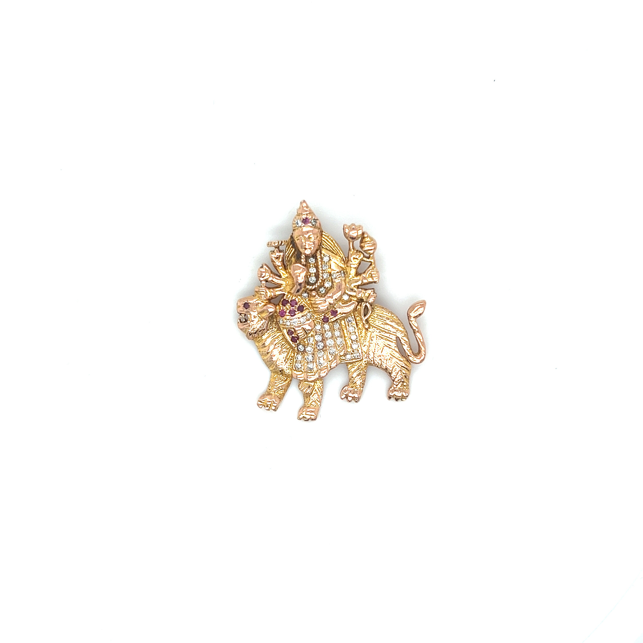 Hanger Mata Durga met diamant en robijn-1