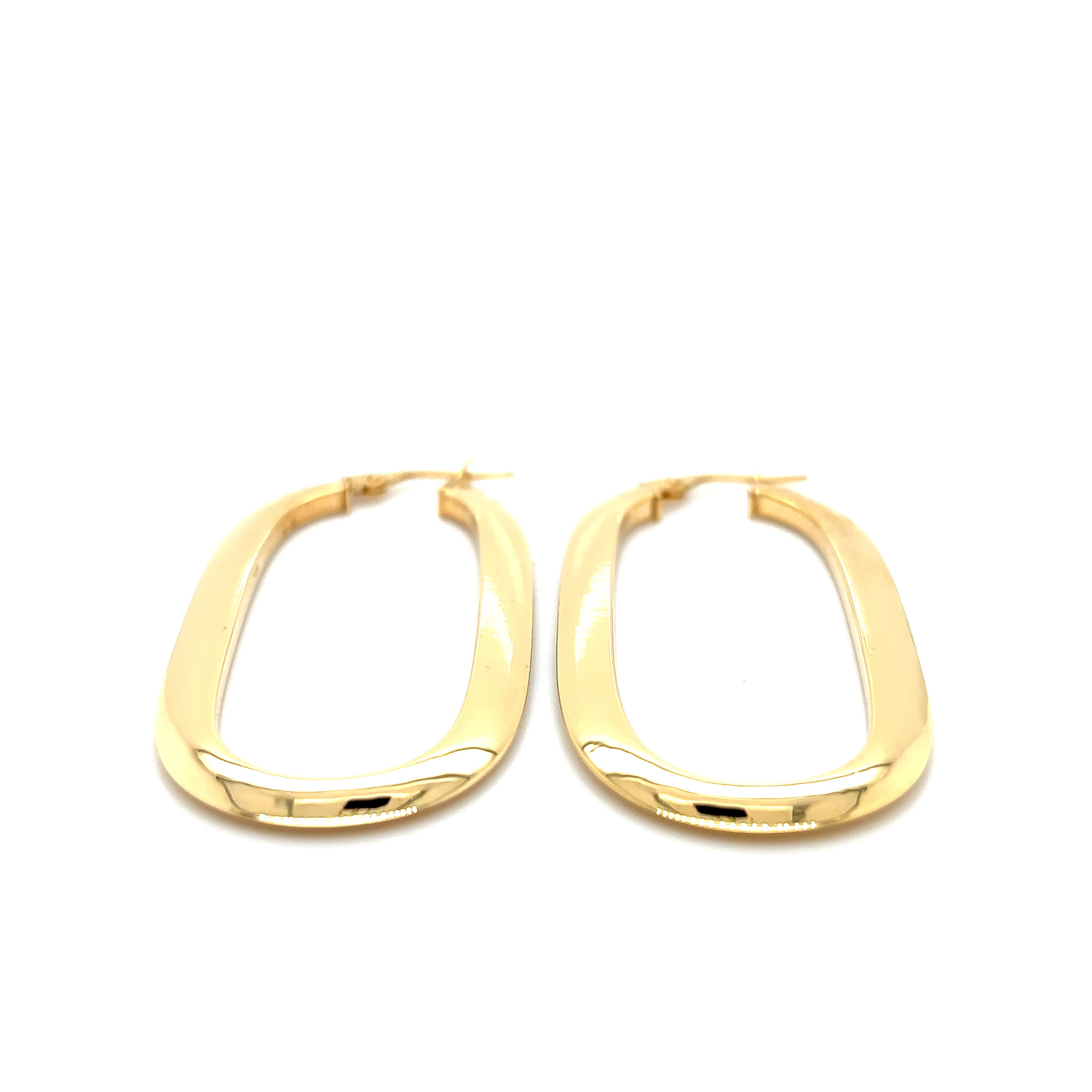 Oorbellen grote ovale platte ringen-2