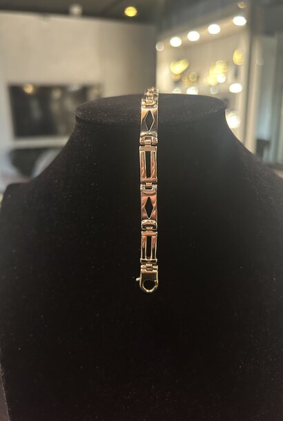Platte armband fantasie 14kt