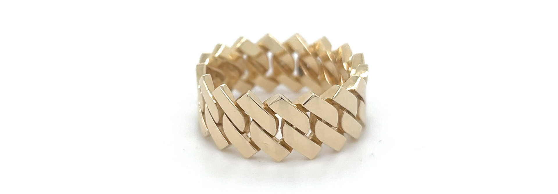 Ring prong cuban schakel hoekig clean