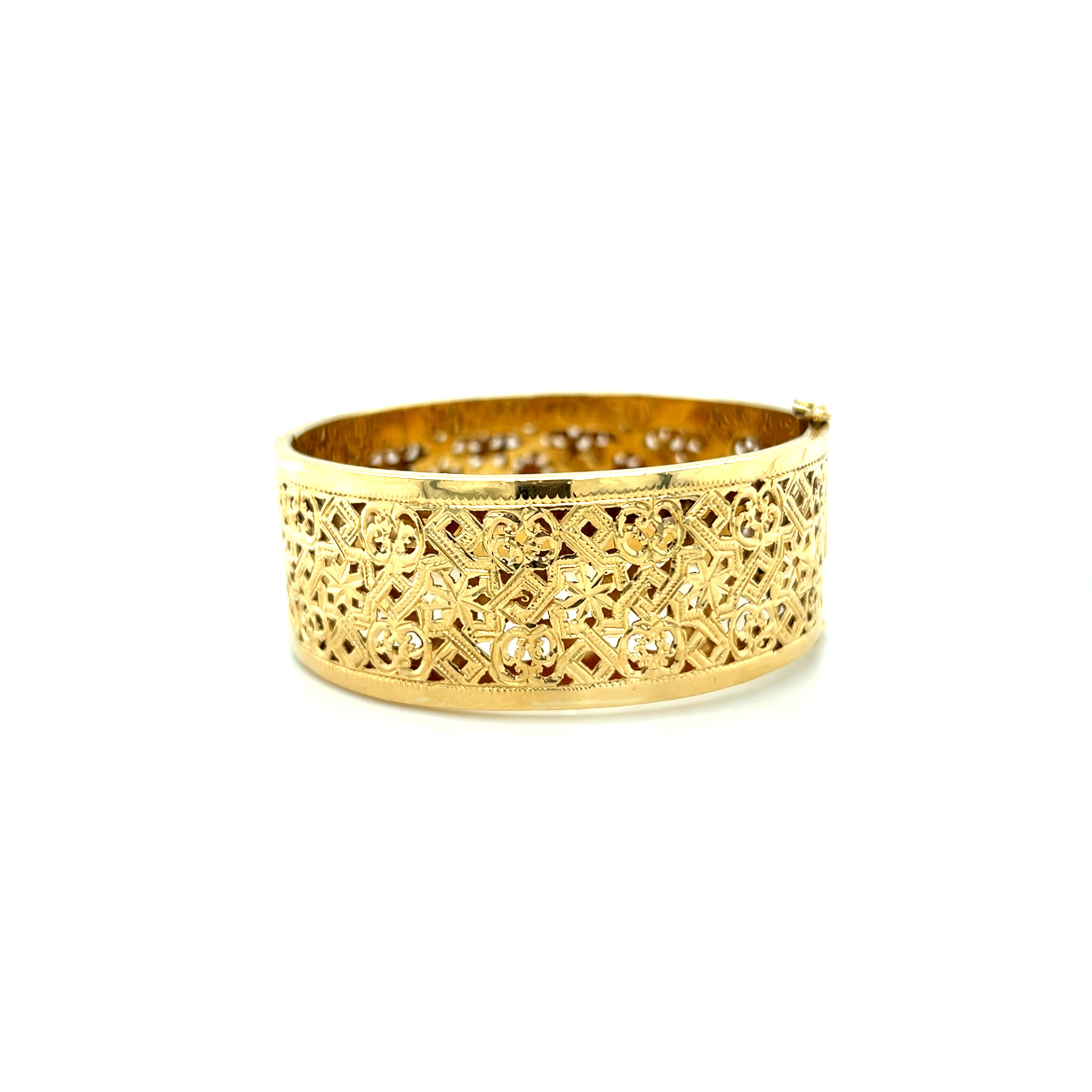 Armband brede opengewerkte vaste band-1