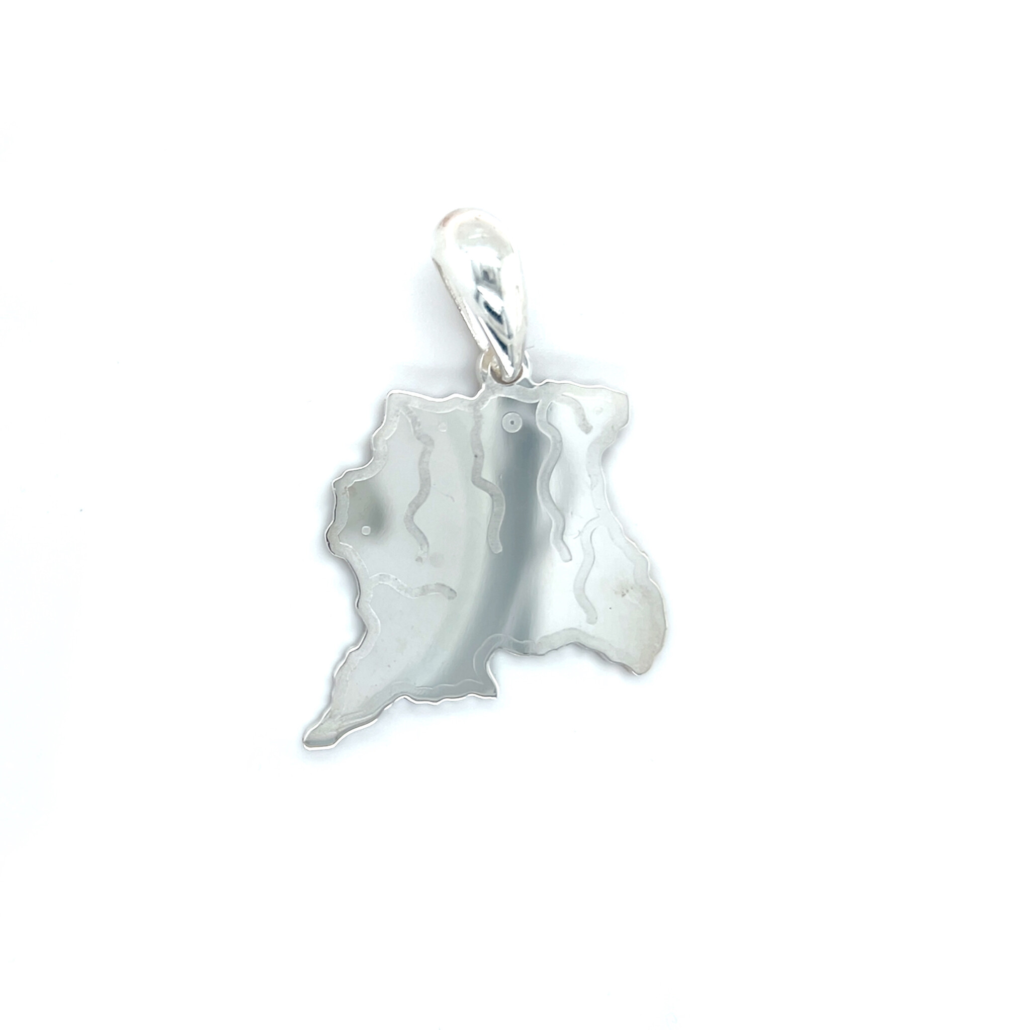 Hanger landkaart Suriname zilver-1