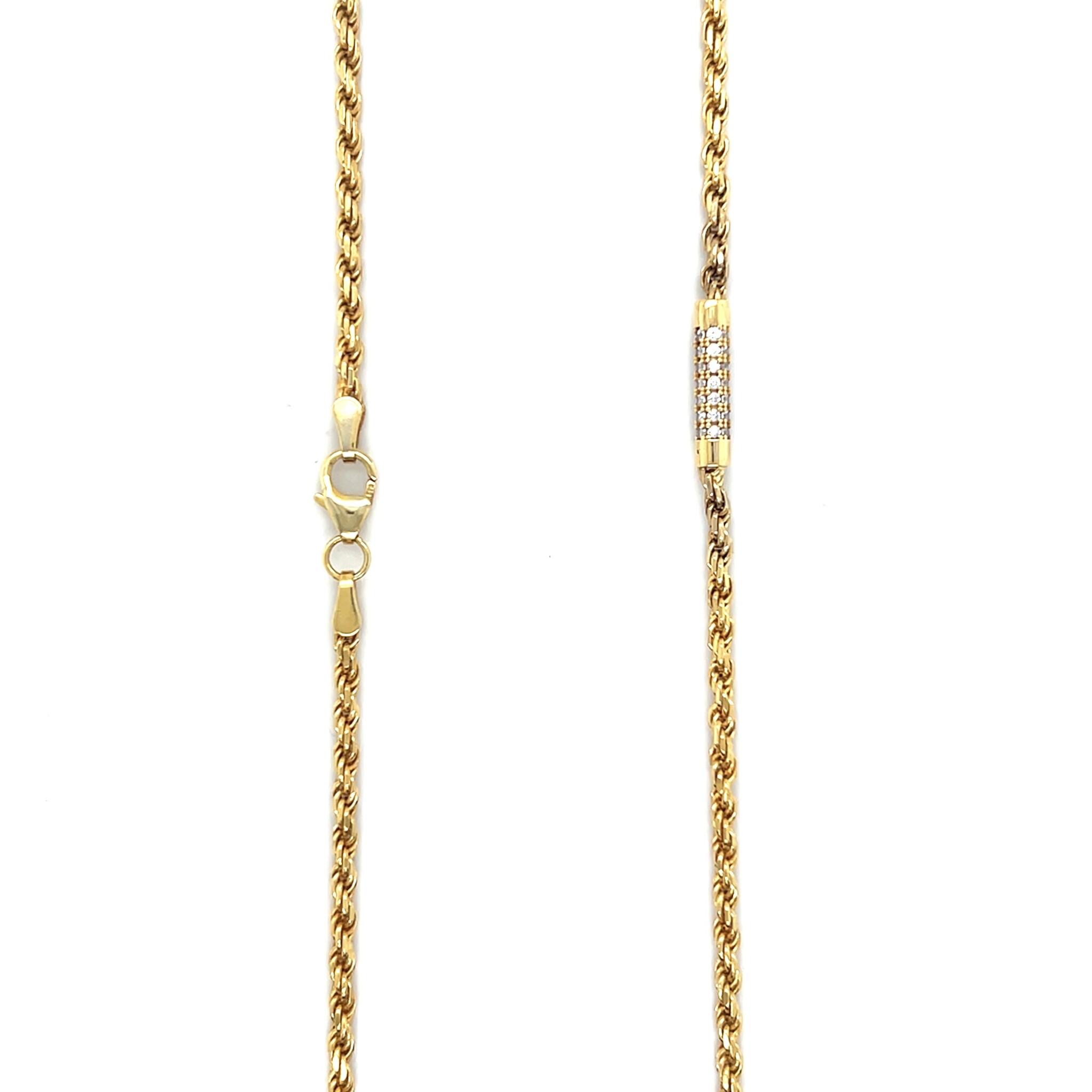 Ketting ropechain met kokertjes bezet met zirkonia's-2