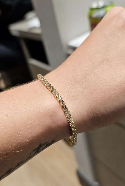 Tennis bracelet natuurlijke diamanten - 14 kt