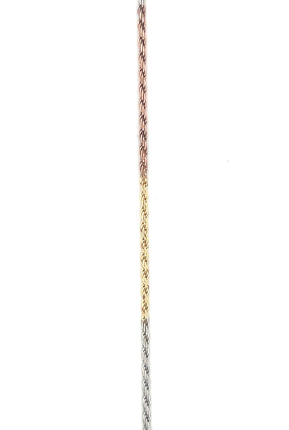 Rope armband tricolor massief 1.5 mm