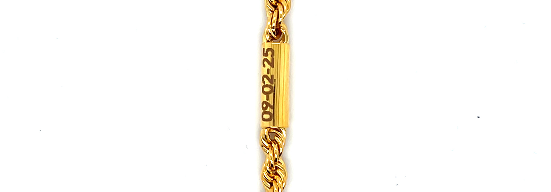 Armband rope chain 4 mm  met custom datum buisje