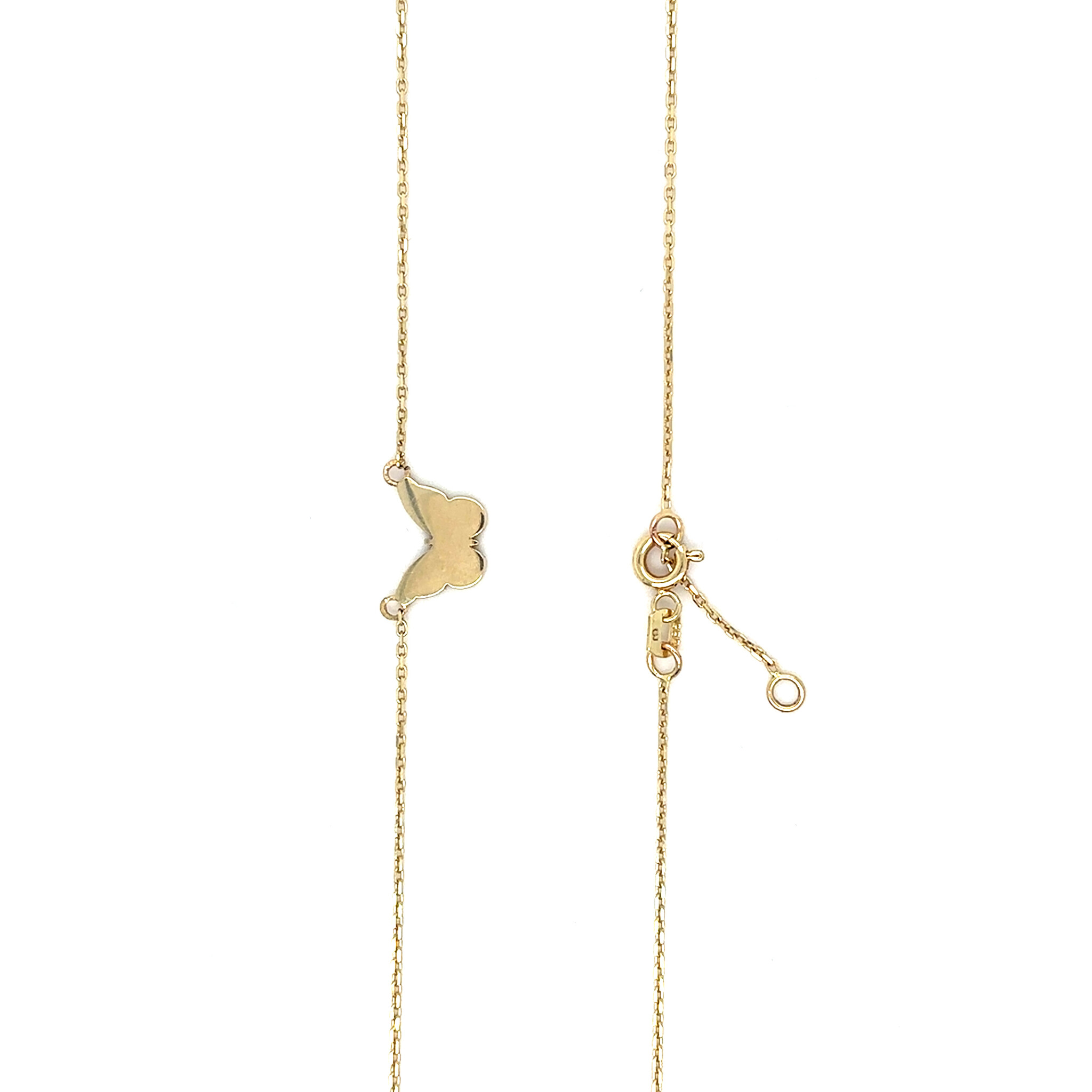 Ketting subtiele ankerchain met vaste hanger vlinder-3