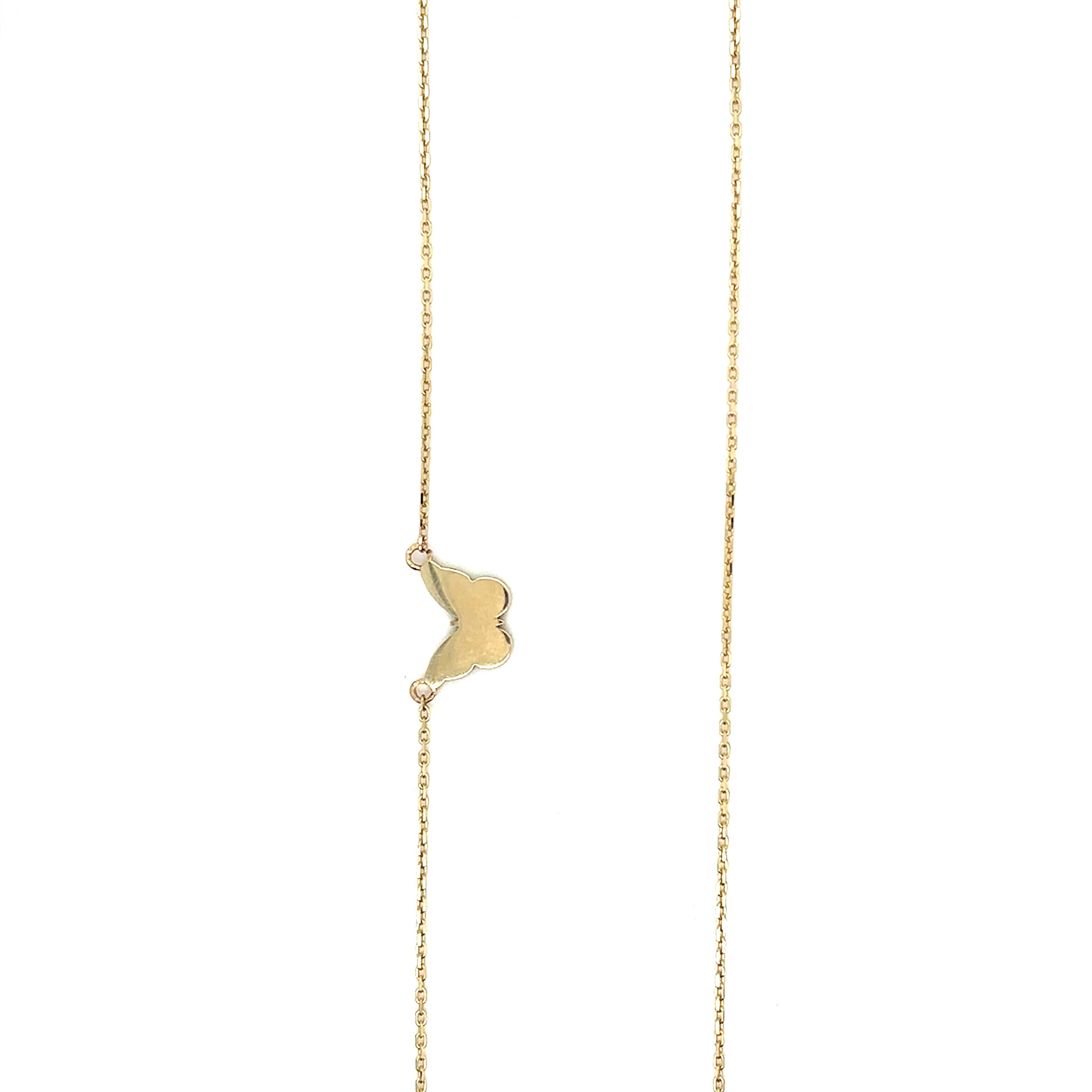 Ketting subtiele ankerchain met vaste hanger vlinder-1