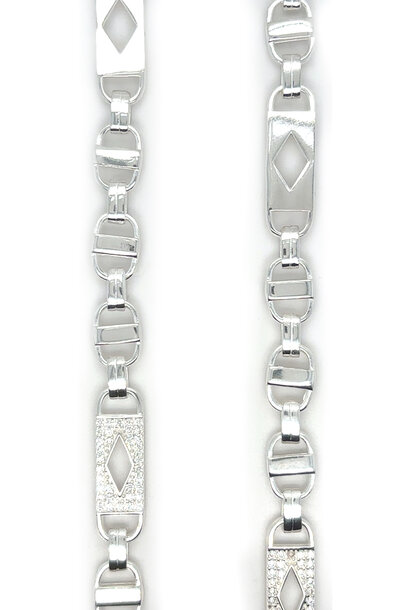 Kingsley" ketting zilver met spekjes