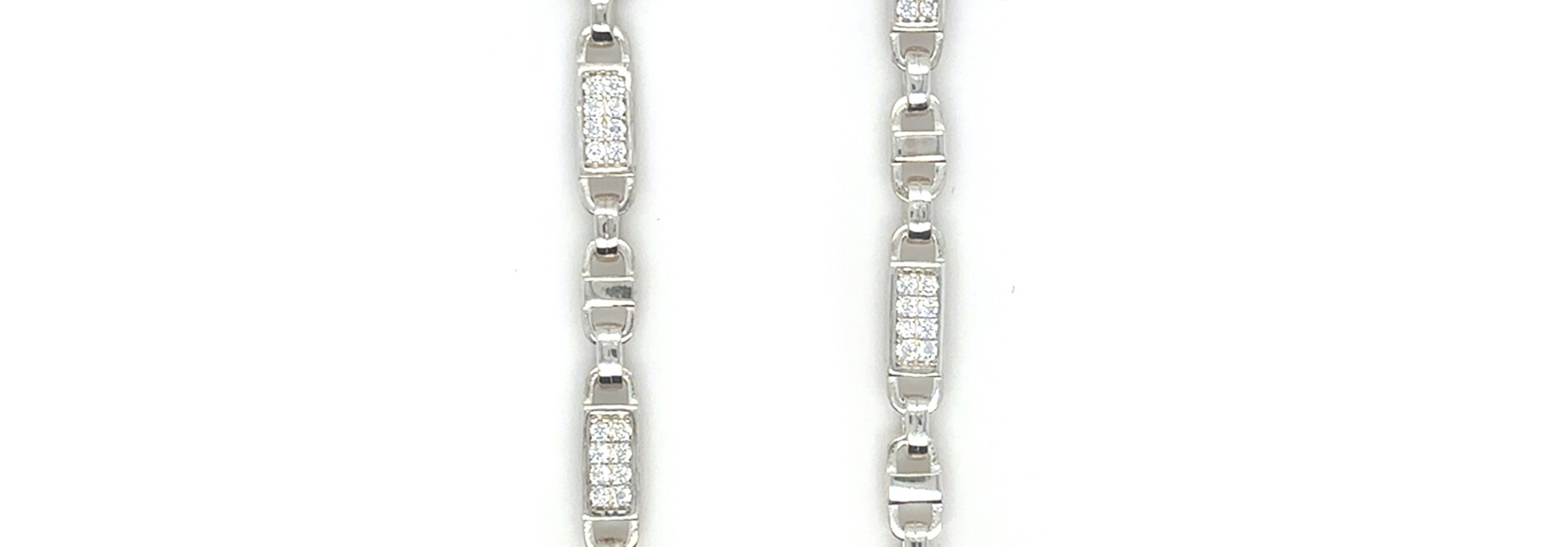 Ketting zilver Kingsley volledig bezet met zirkonia's