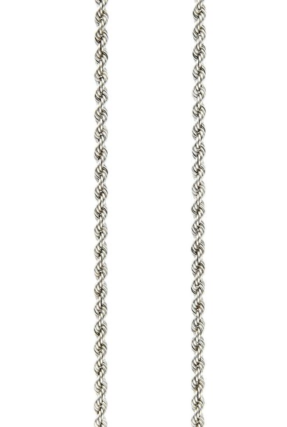 Rope chain massief witgoud 1.5 mm
