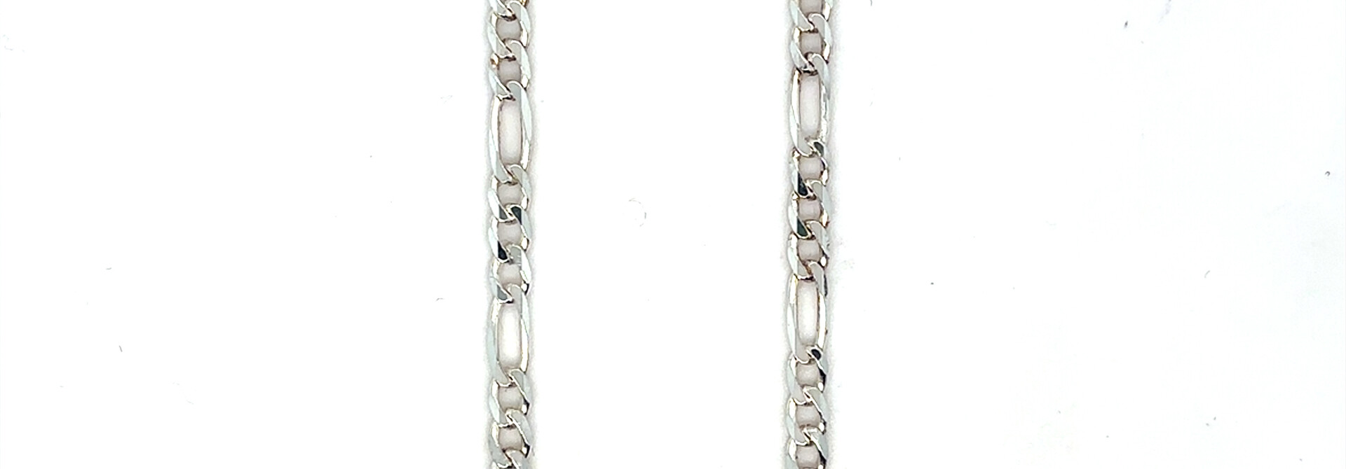 Ketting zilver figaroschakel 3-4.5 mm