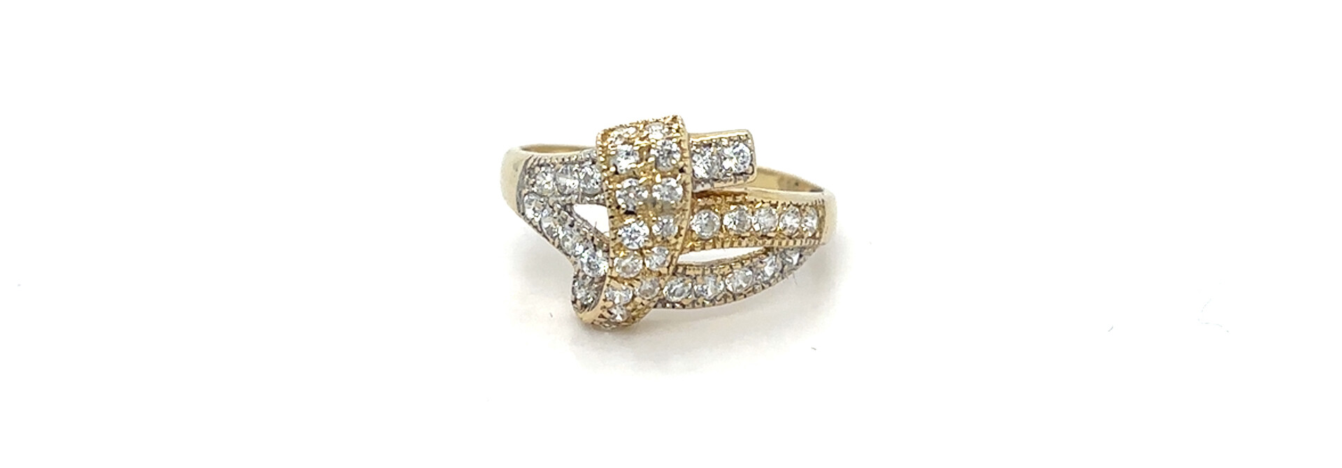 Ring fantasiebewerking bezet met zirkonia's