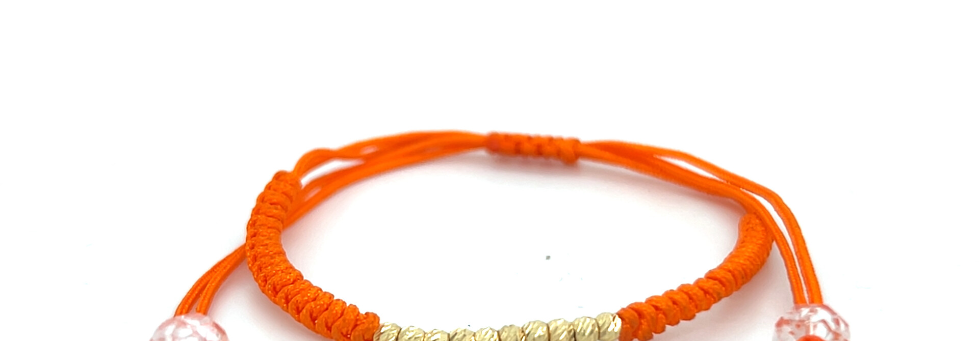 Armband gekleurd koord met diamond cut balletjes