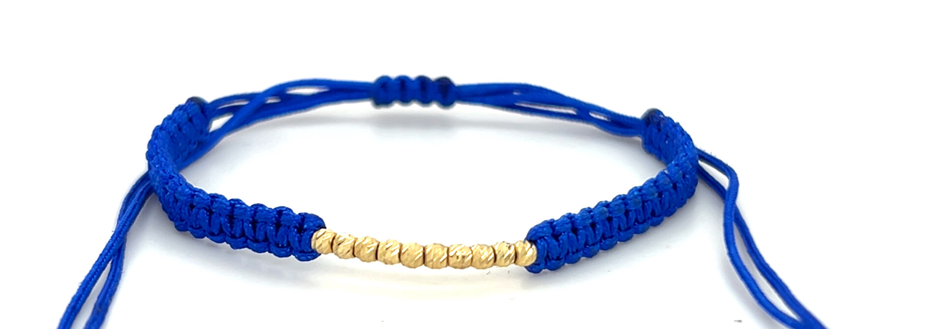 Armband gekleurd koord met diamond cut balletjes