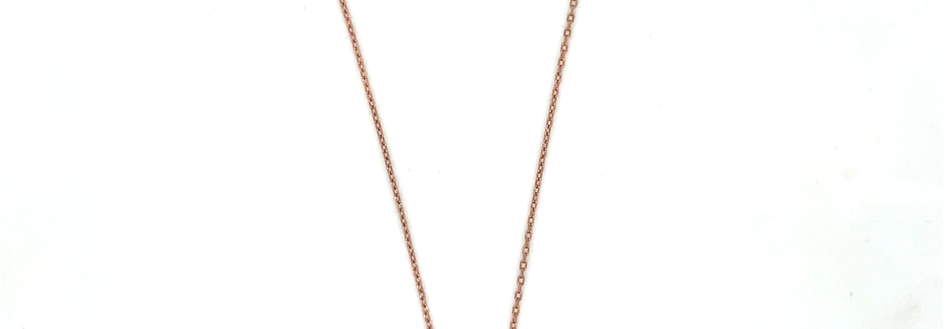 Ketting subtiele ankerchain met vaste hanger hartje roségoud