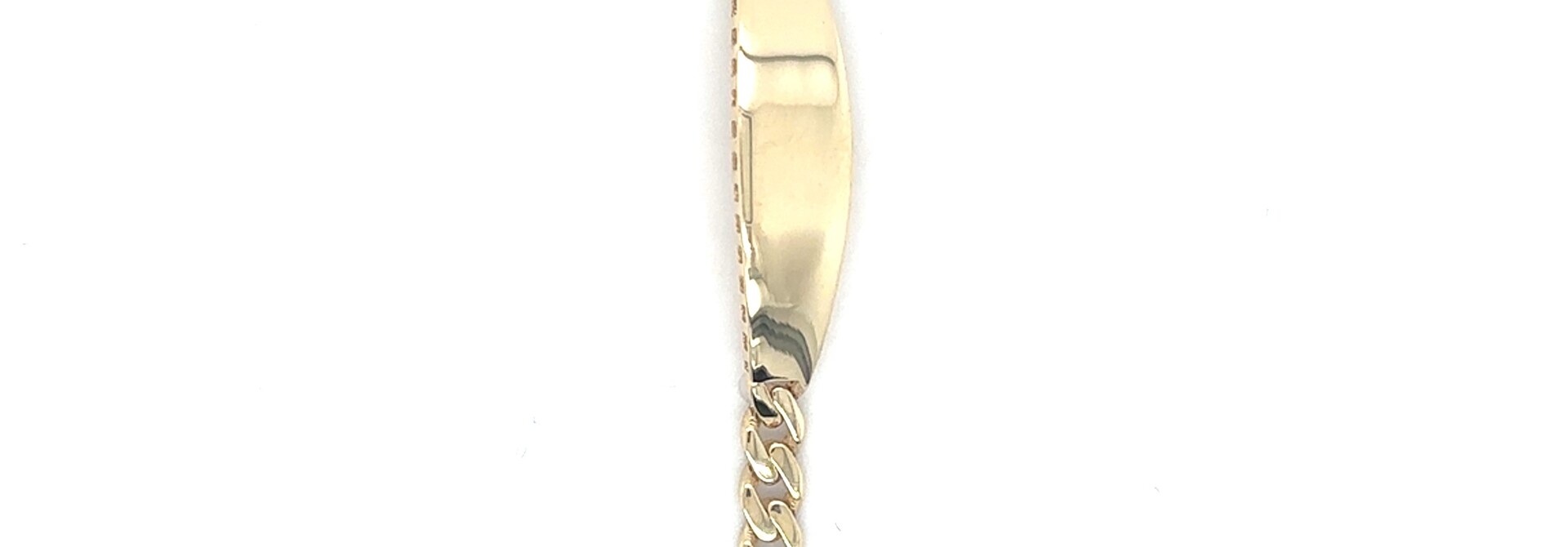 Armband Cuban Link met graveerbaar afgerond plaatje