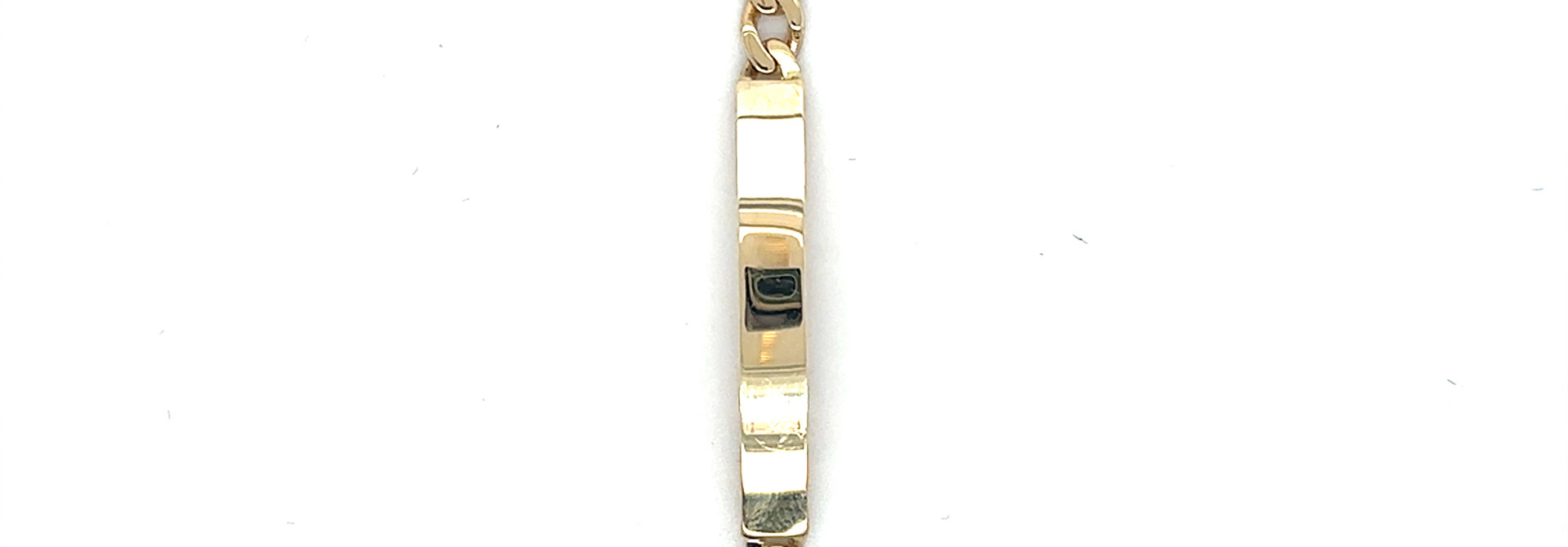Armband Cuban Link met graveerbaar rechthoekig plaatje