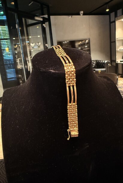 Roleks schakel met plaat armband
