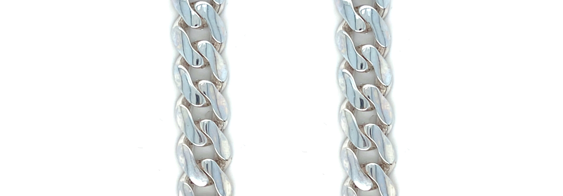 Ketting Cuban link met bakslot bezet met zirkonia's