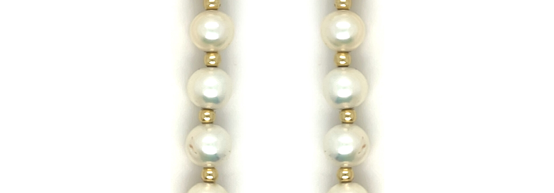 Ketting ronde parels met gouden balletjes