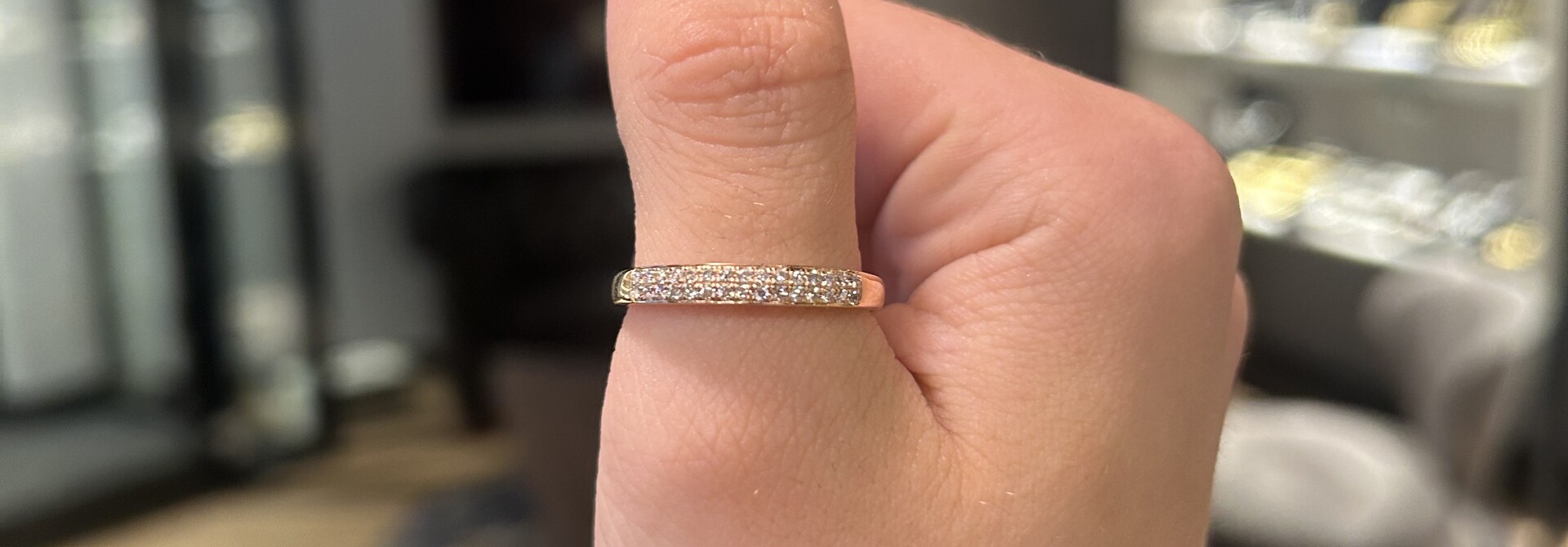 Ring diamant 0.24ct natuurlijk rose goud 14kt