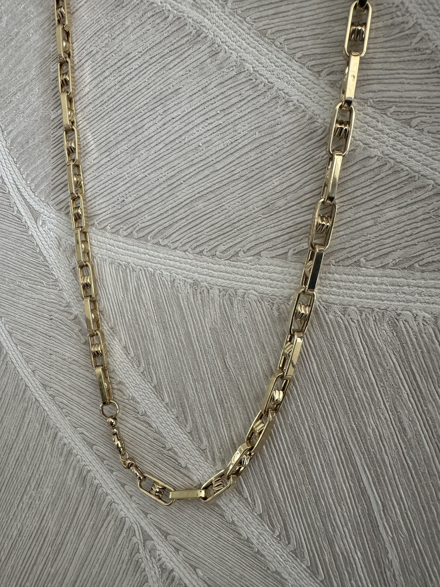 Ketting met open bewerkte schakel 14 kt -66cm-6mm-1