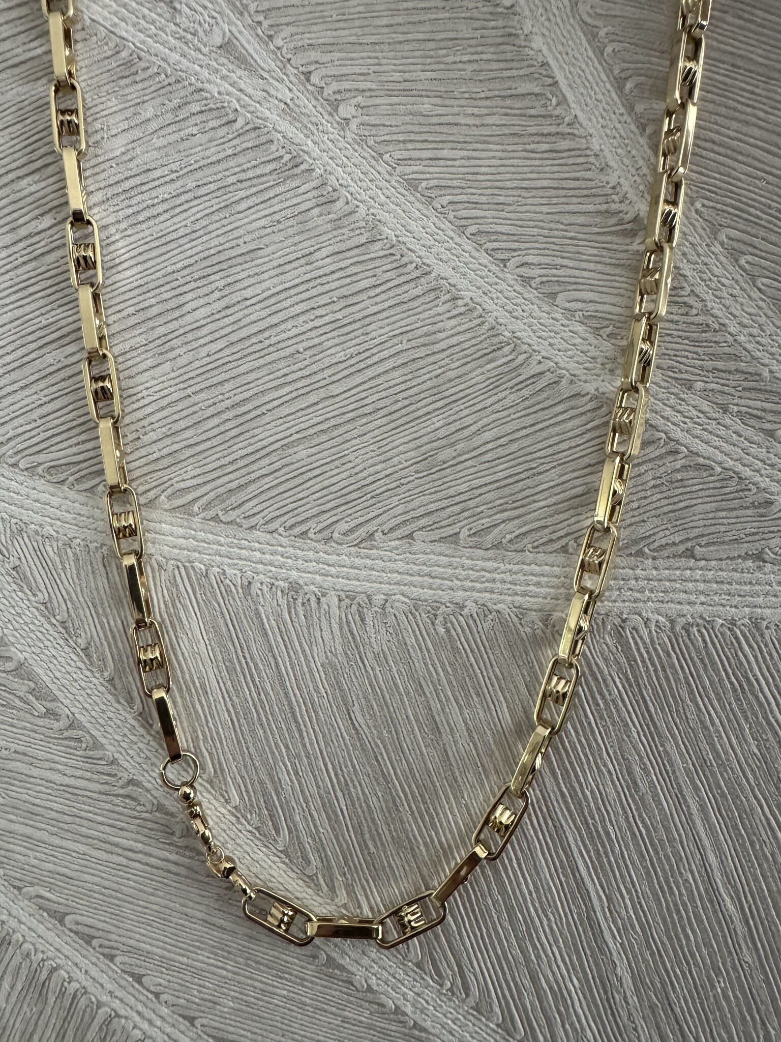 Ketting met open bewerkte schakel 14 kt -66cm-6mm-2