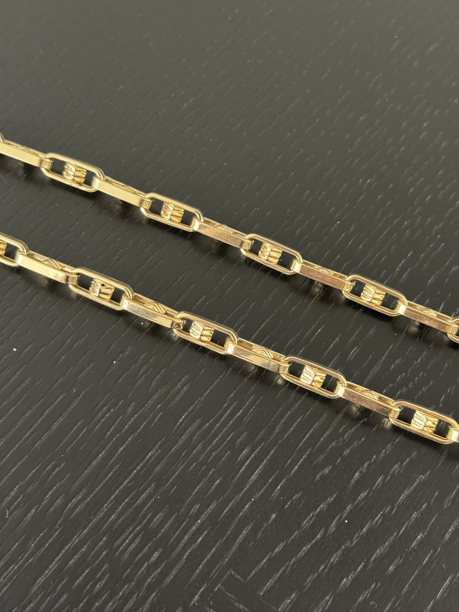 Ketting met open bewerkte schakel 14 kt -66cm-6mm-3