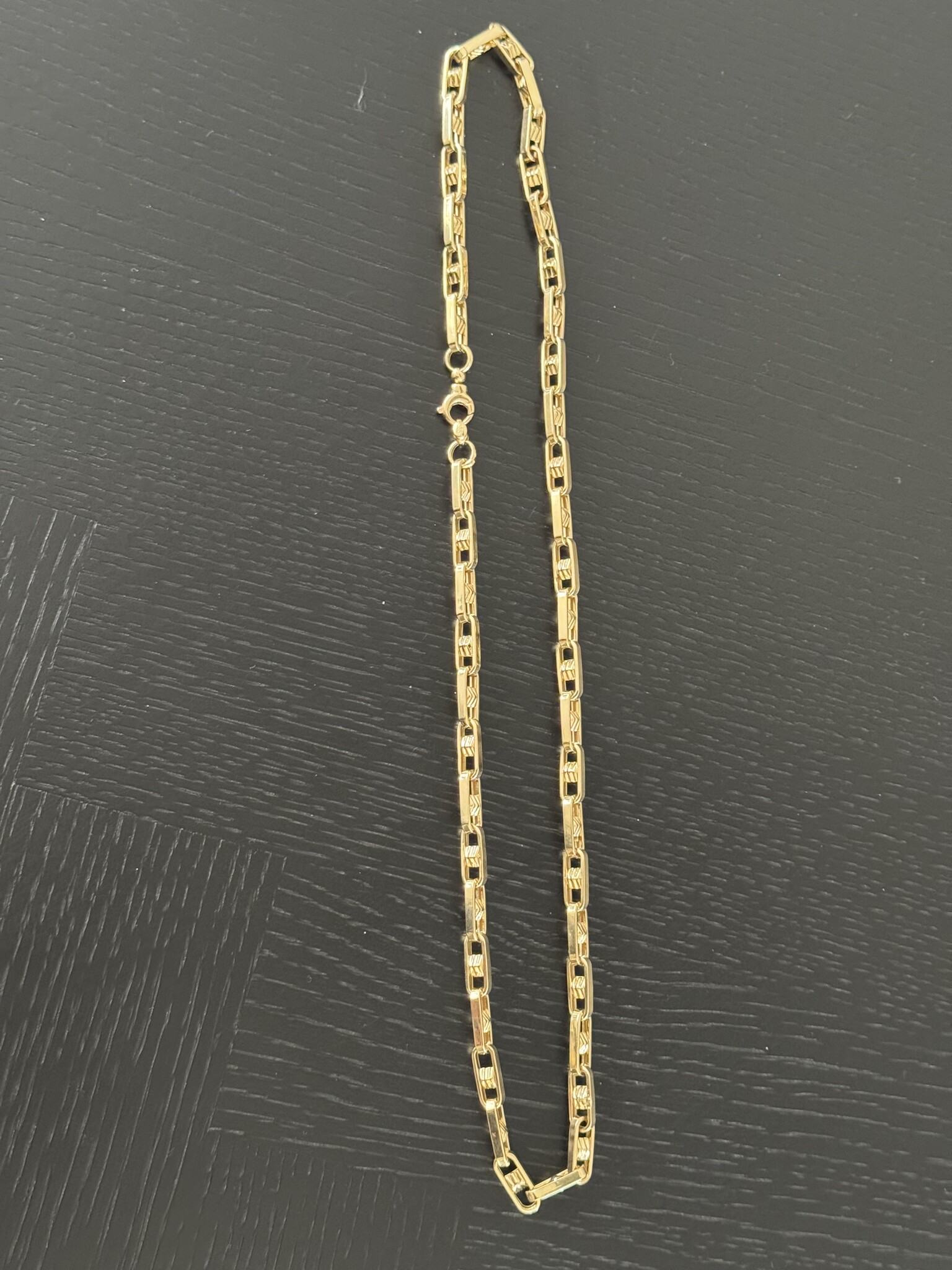 Ketting met open bewerkte schakel 14 kt -66cm-6mm-4