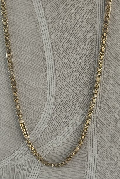 Ketting platte koningsschakel 14kt 6 mm