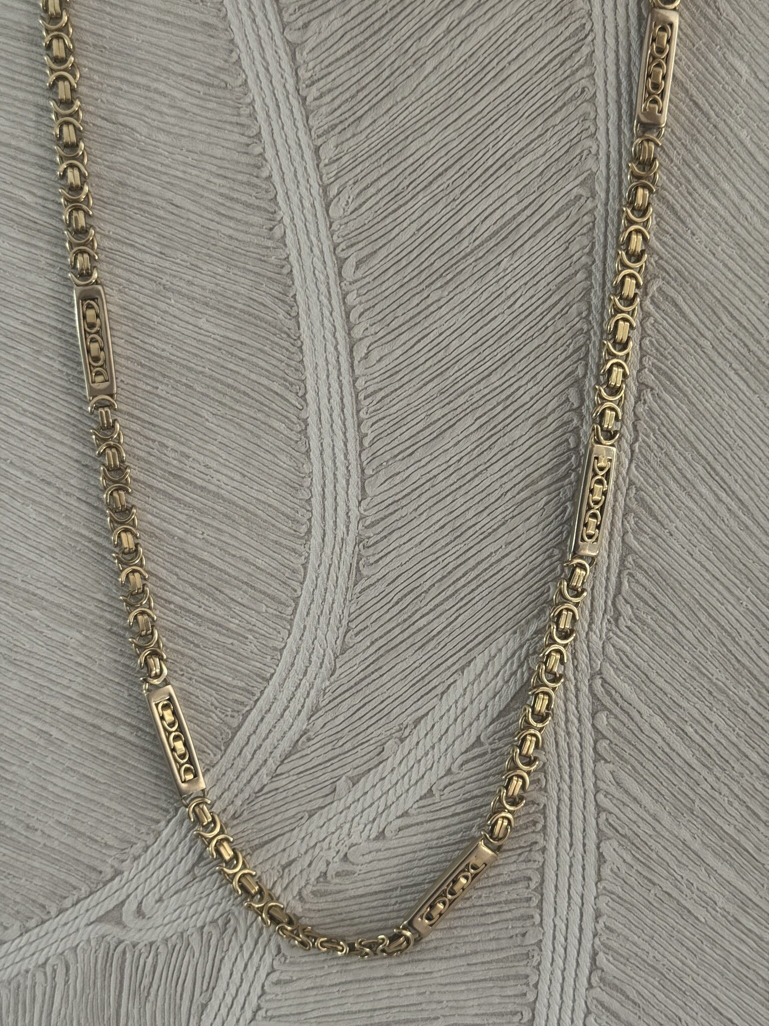 Ketting platte koningsschakel massief 14kt - 6 mm-1