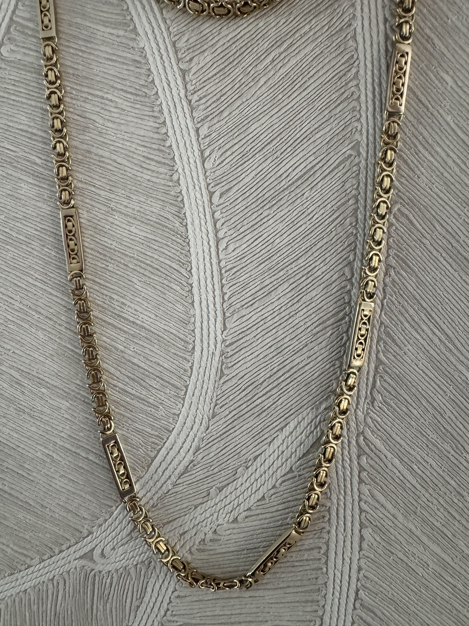 Ketting platte koningsschakel massief 14kt - 6 mm-2