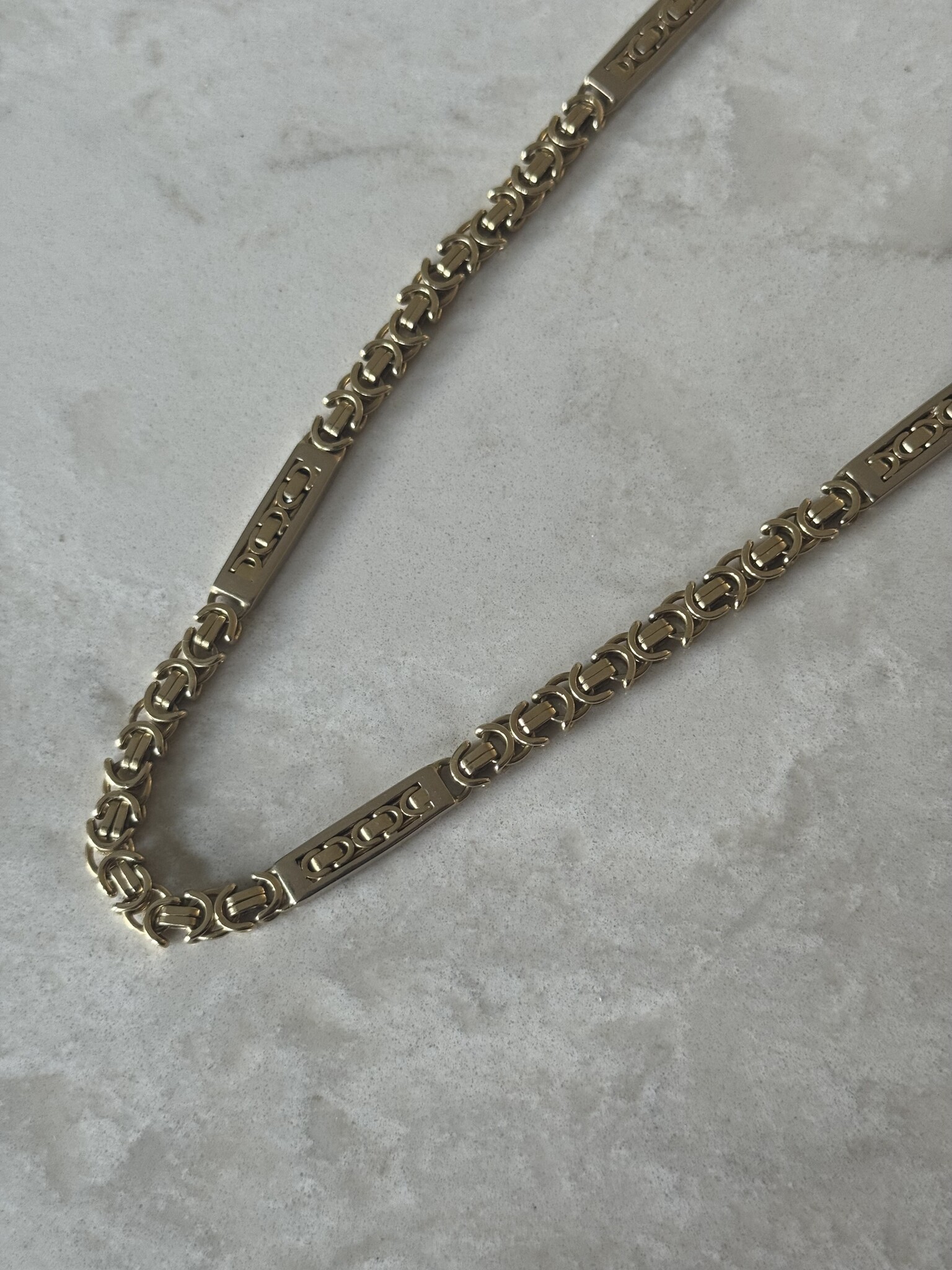 Ketting platte koningsschakel massief 14kt - 6 mm-3