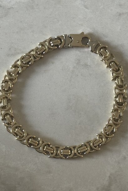 Platte koning armband massief 14K 8mm