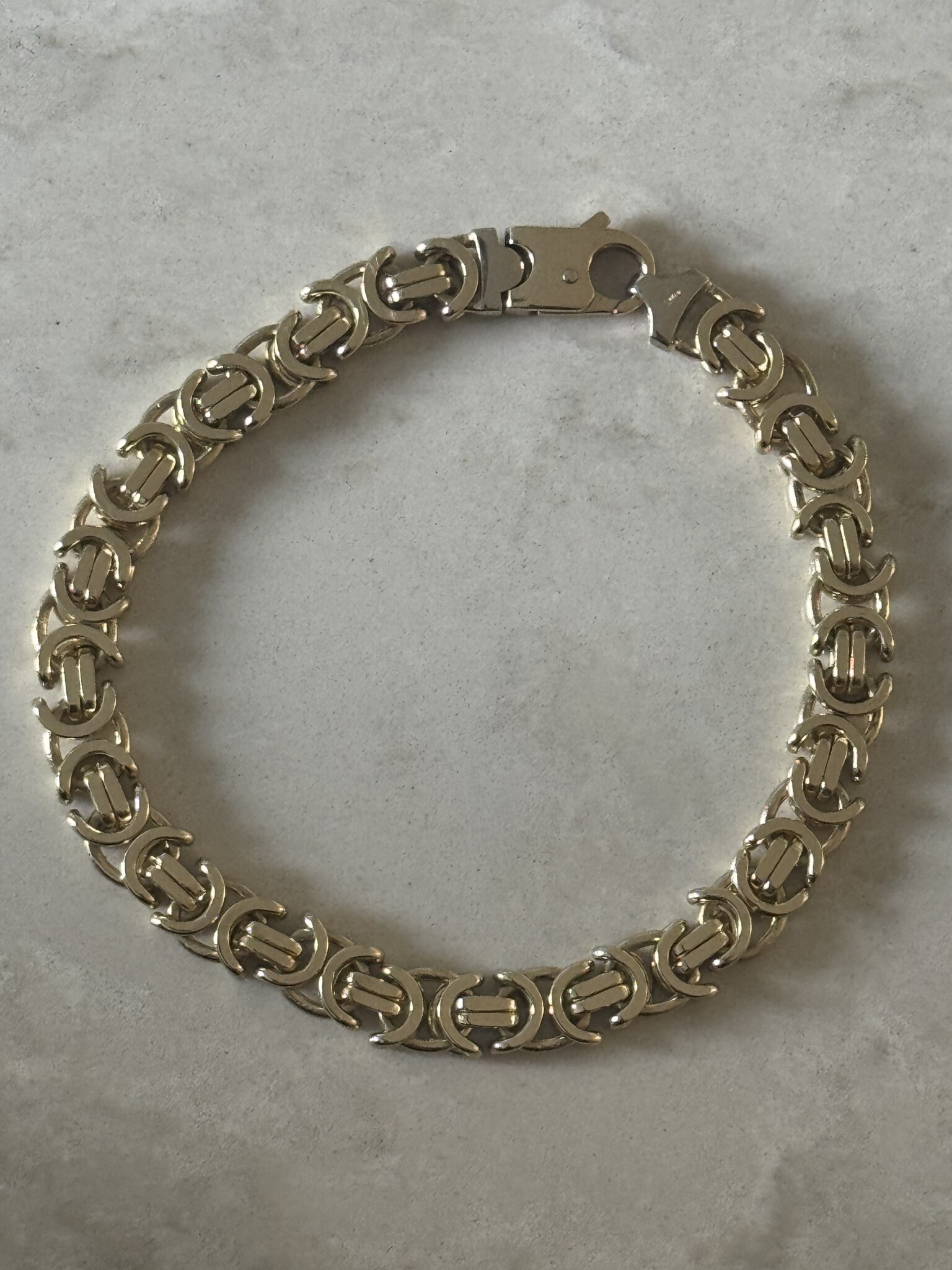 Platte koning armband massief 14K 8mm 44,9gram-1