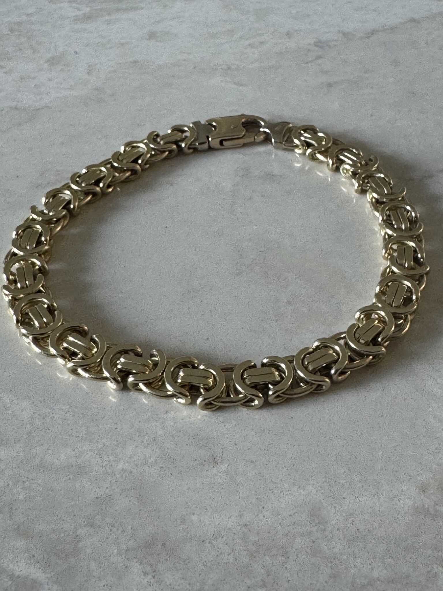 Platte koning armband massief 14K 8mm 44,9gram-2