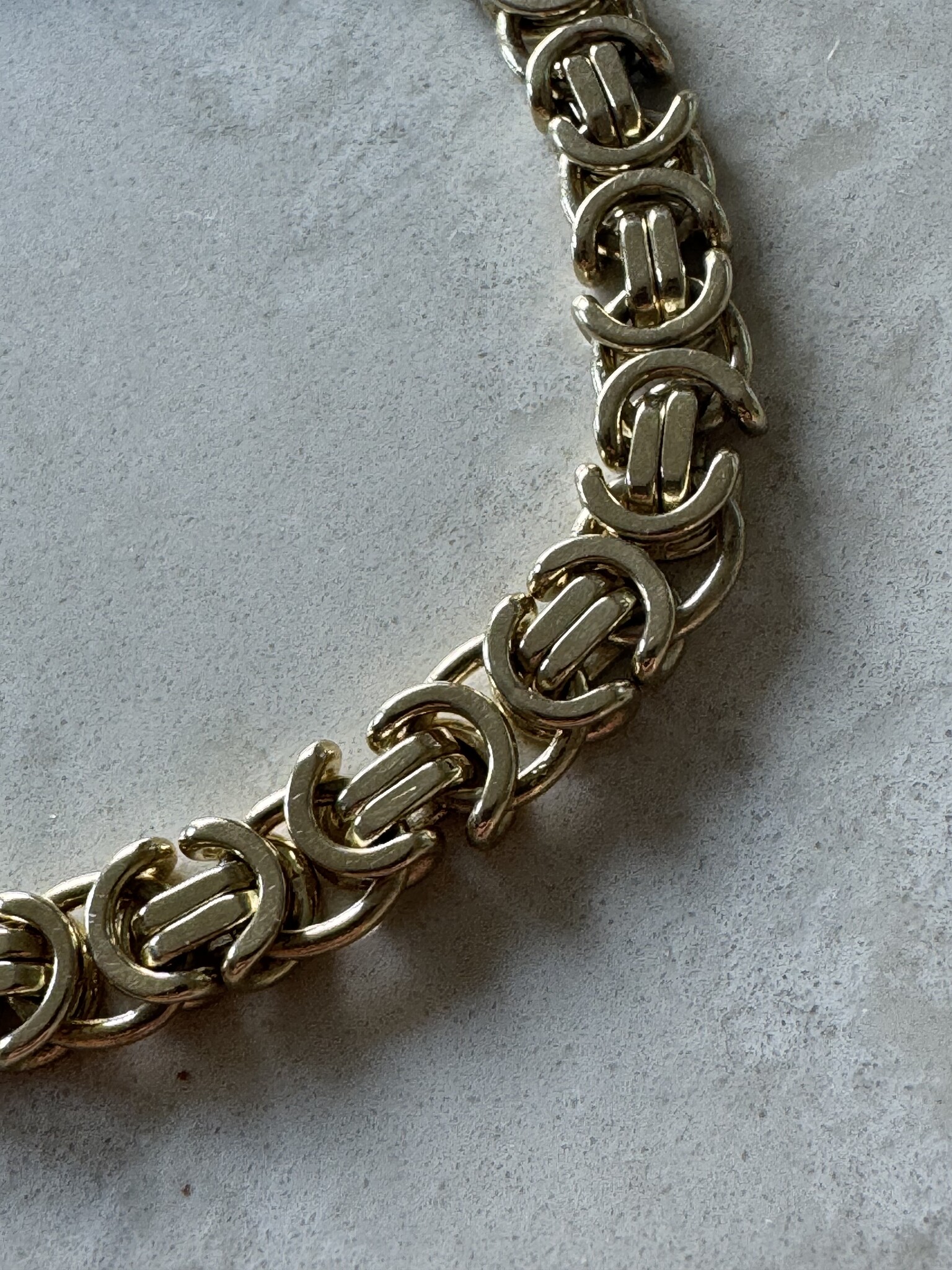 Platte koning armband massief 14K 8mm 44,9gram-3