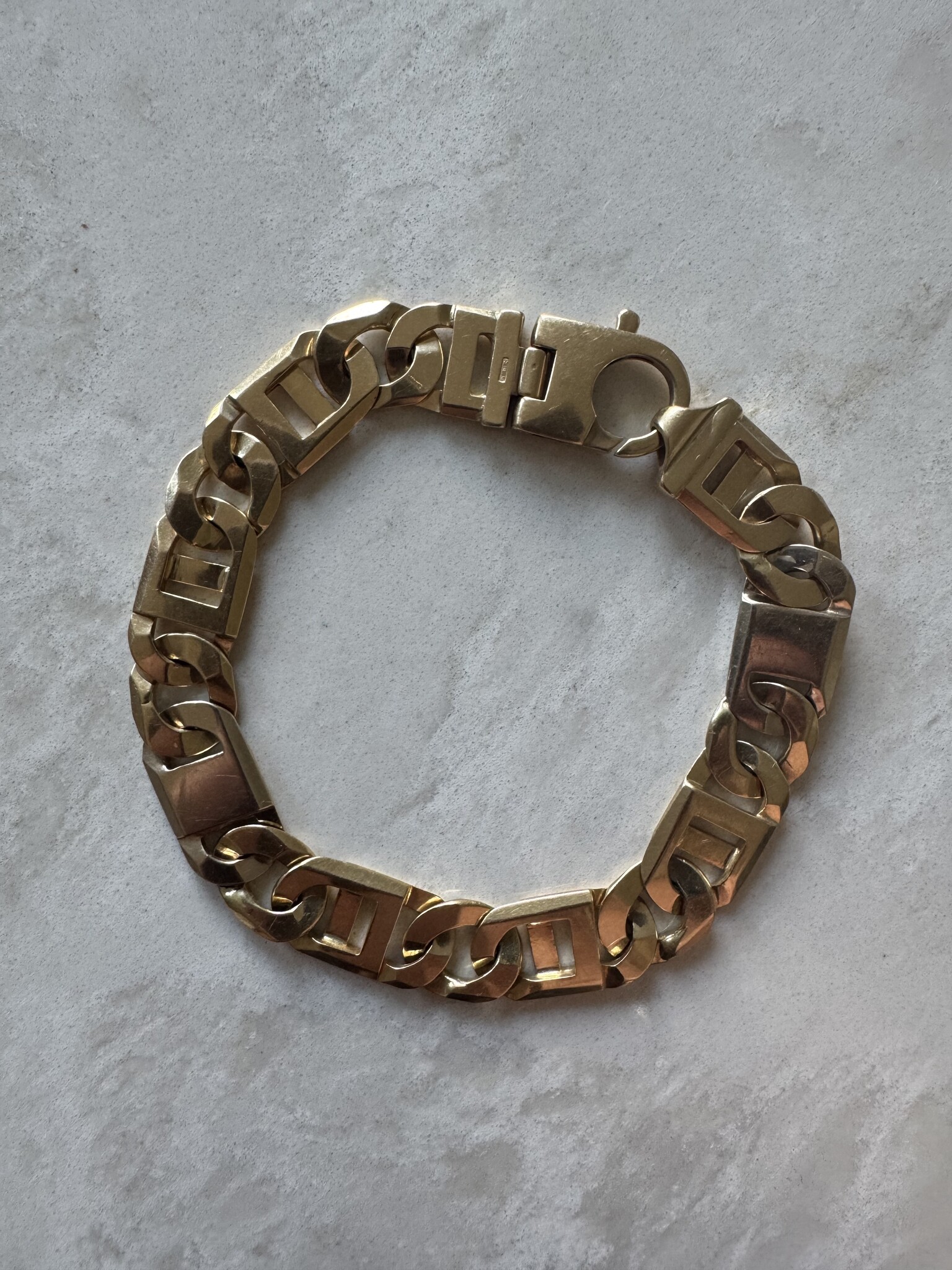 Platte armband massief 18kt - 13 mm - 53,1 gram - 23 cm-3