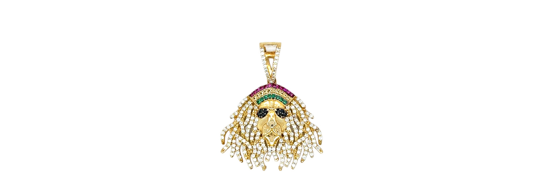 Hanger Bob Marley bezet met gekleurde zirkonia's