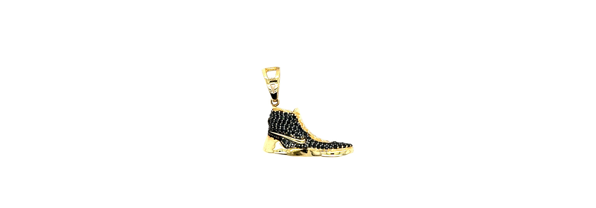 Hanger hoge sneaker bezet met zwarte of witte zirkonia's