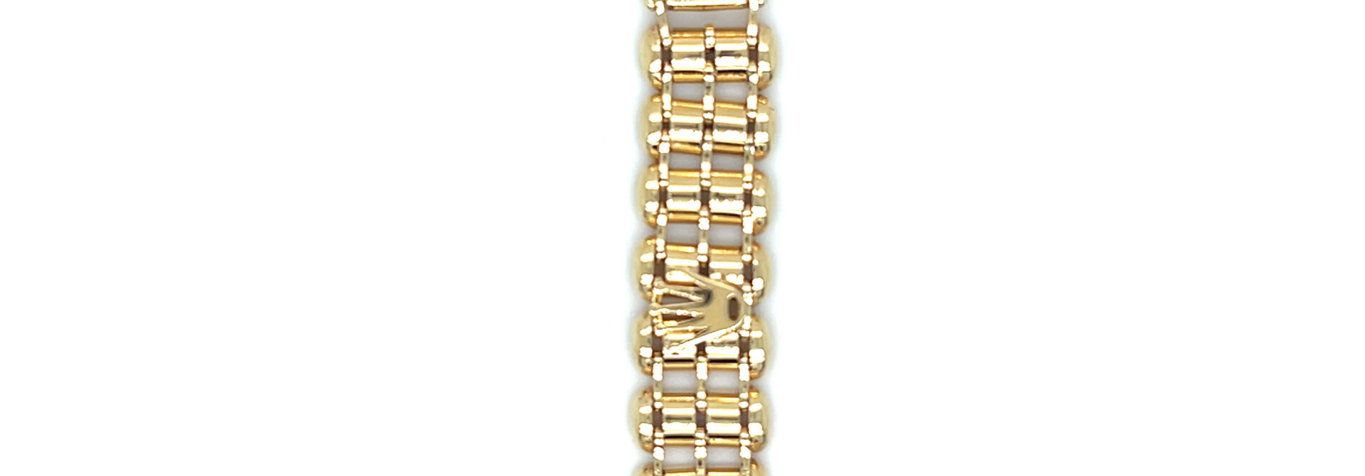 Armband zwart gevlochten koord met gouden schakelstuk en kroontje
