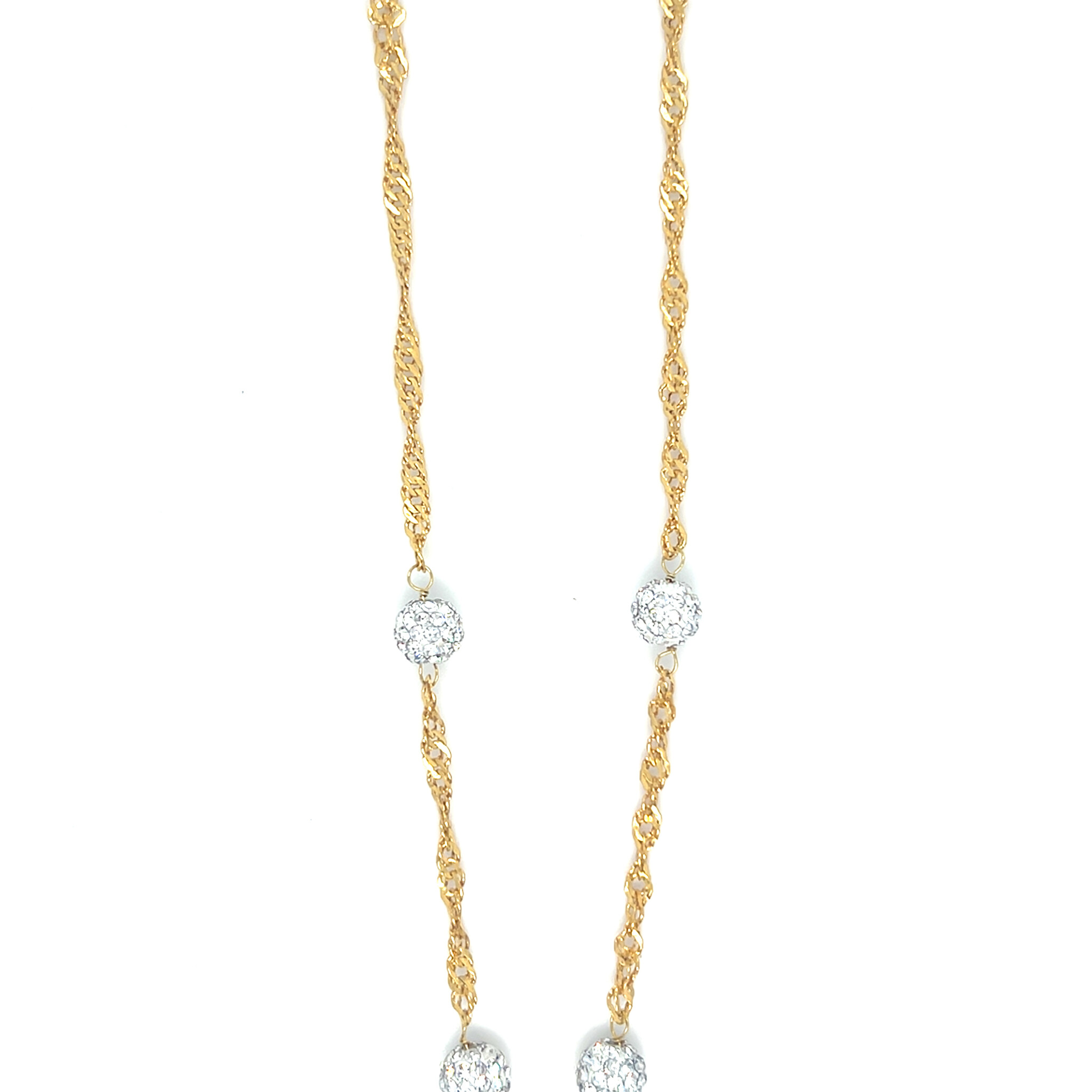 Ketting met zirkonia balletjes-3