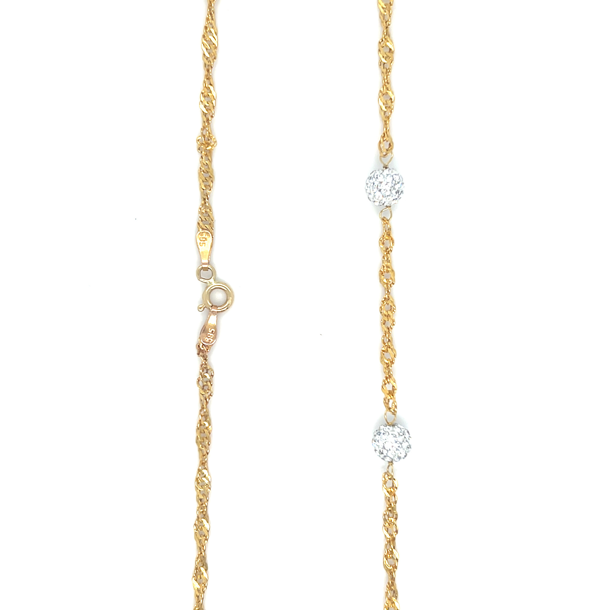 Ketting met zirkonia balletjes-4