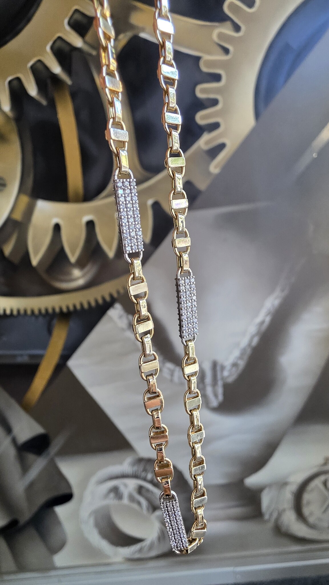 Ketting Kingsley schakel met zirkonia stenen-1