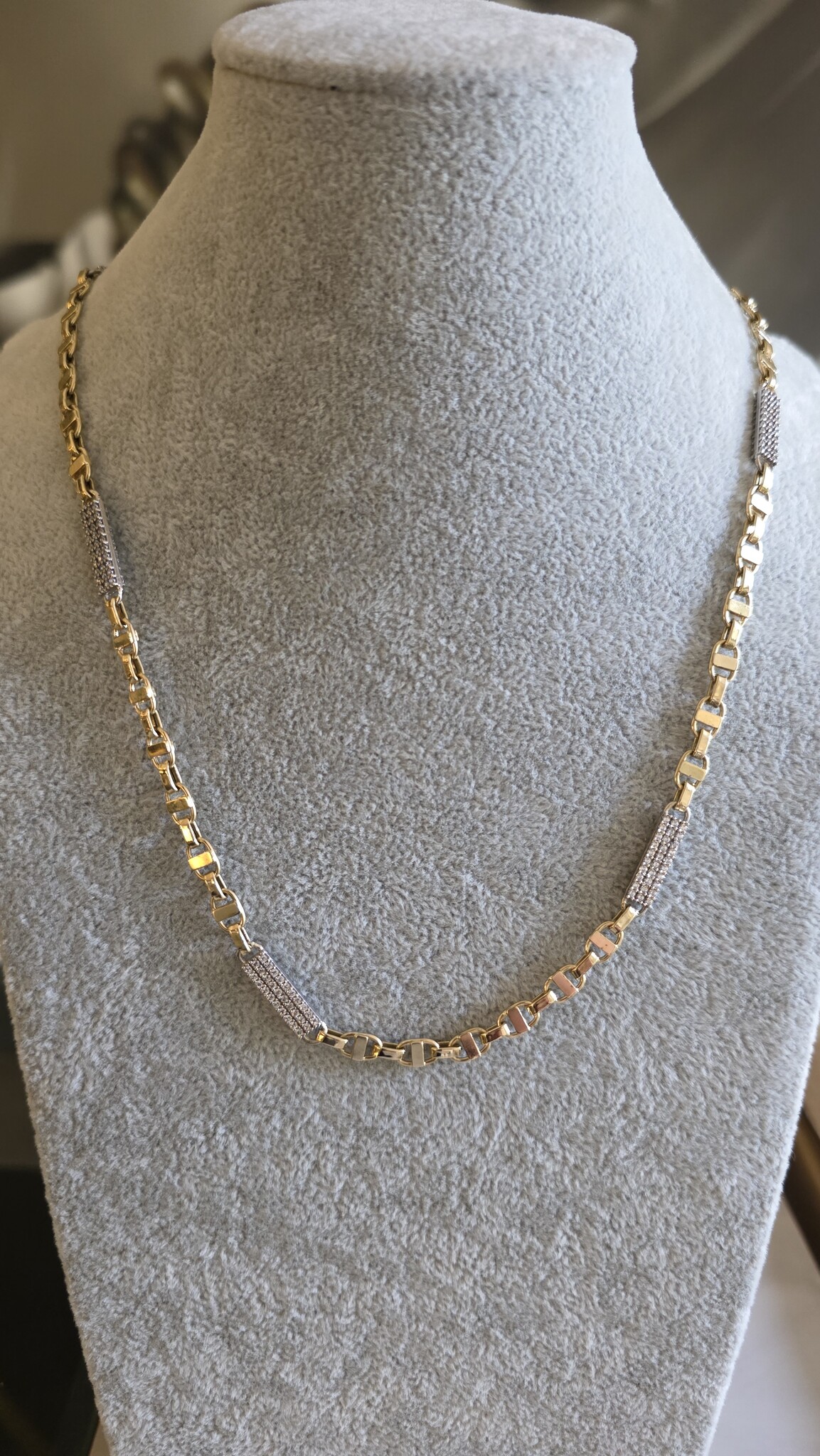 Ketting Kingsley schakel met zirkonia stenen-2