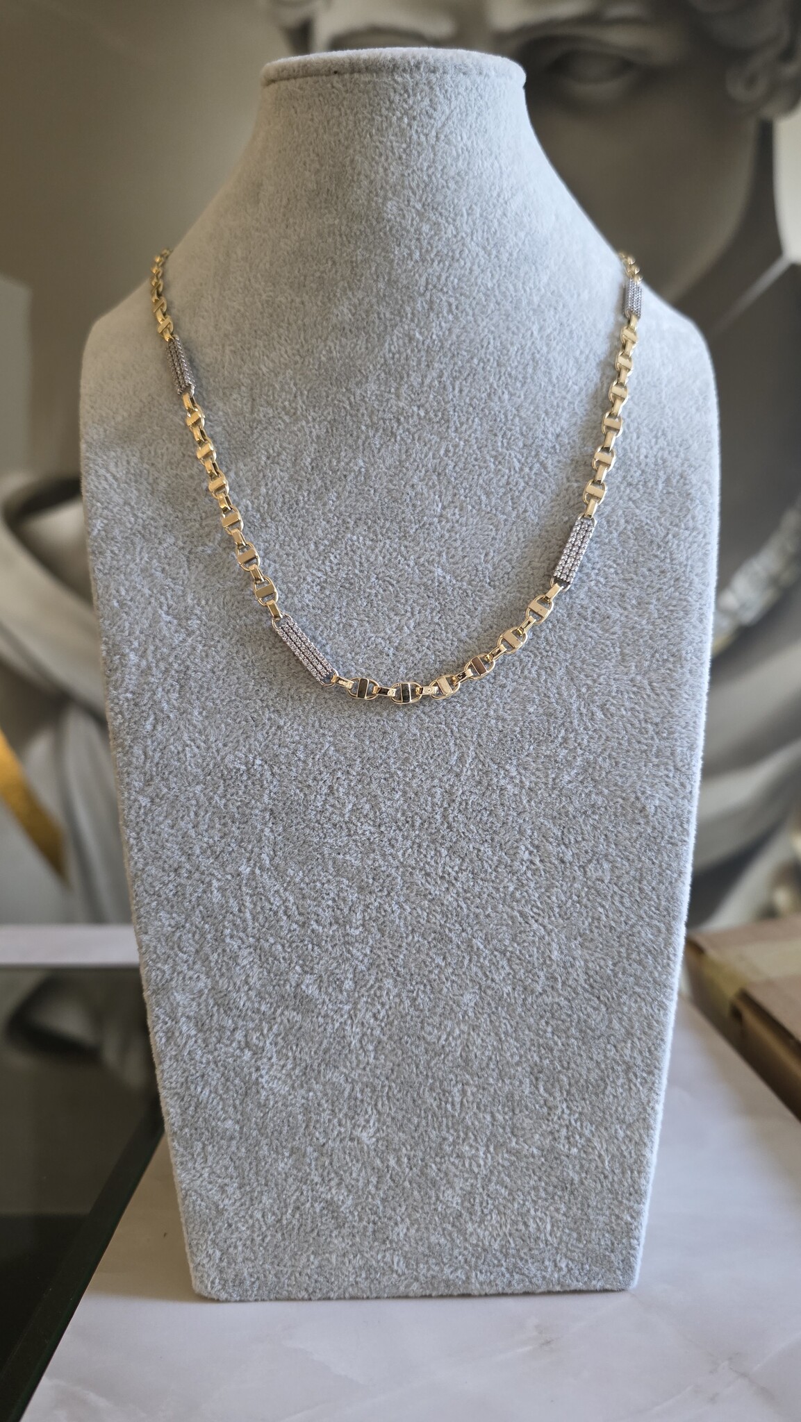 Ketting Kingsley schakel met zirkonia stenen-3