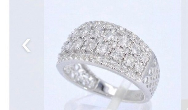 Ring diamant 1.00 ct 14kt breed witgoud-6